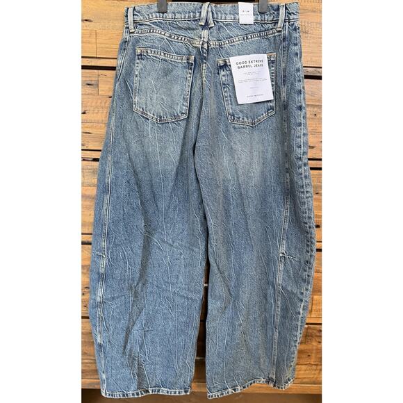 Good American Jeans Womens 8 Good Extreme Barrel High Rise Wide Leg Denim NWT - Picture 3 of 16